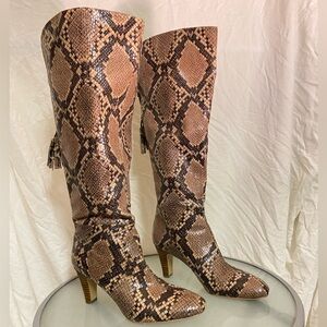 Faux Snakeskin knee boot 7 Medium